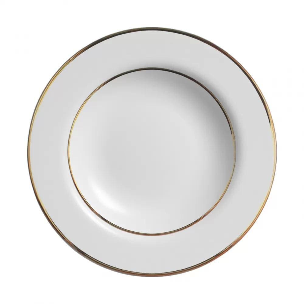 Conjunto com 6 Pratos Fundo Branco Pérola Premium Ø25cm