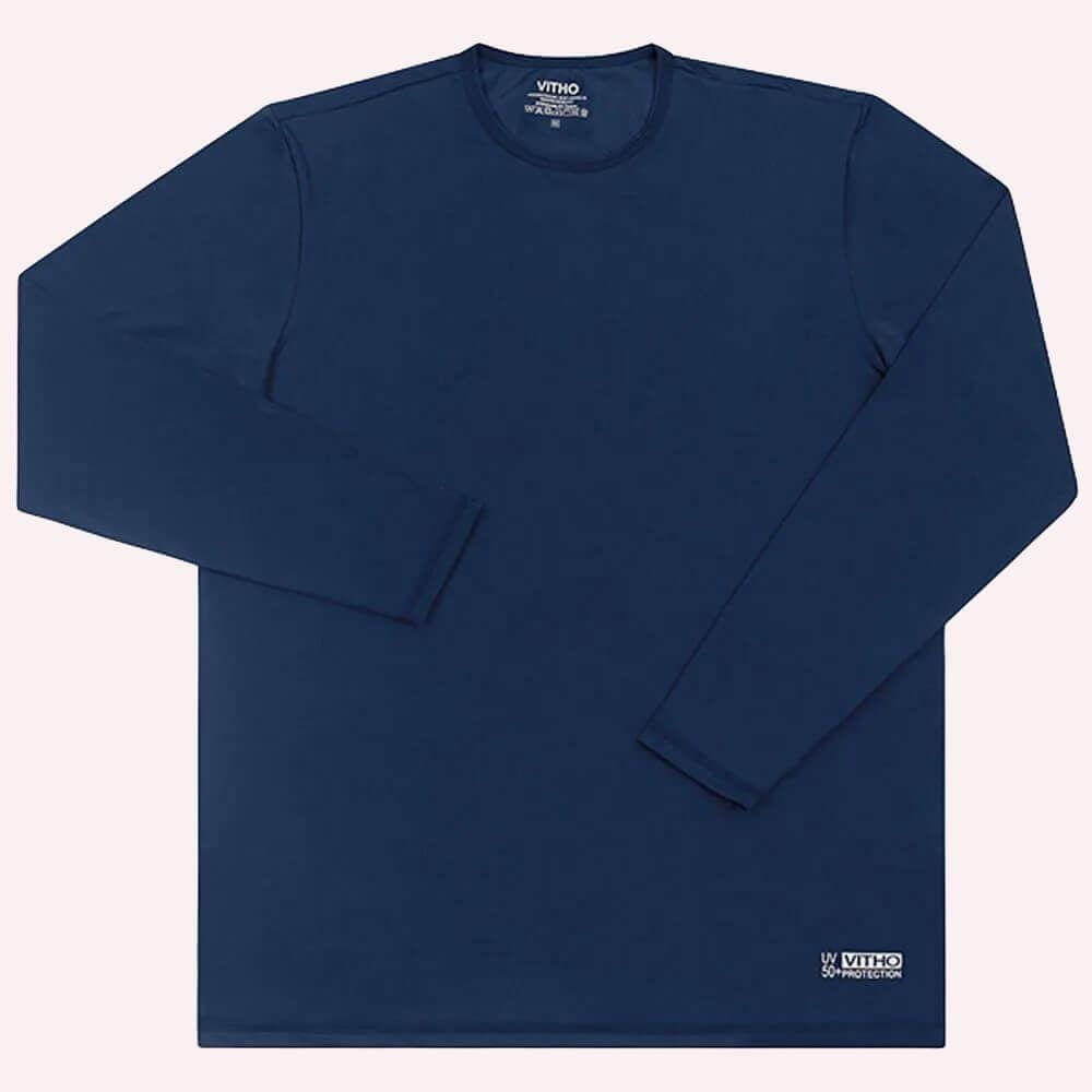 Camiseta Masculina Proteção Térmica UV Theo 50+ Azul Marinho P