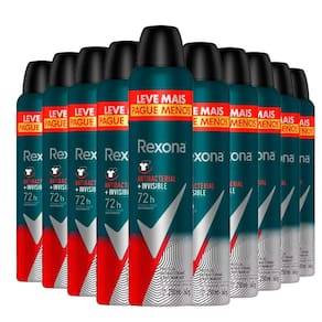 Kit Desodorante Rexona Aerosol Antibacterial Invisible 250ml - 10 Unidades