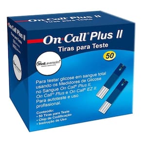 Tiras para Teste de Glicose On Call Plus II Frasco 50 Tiras