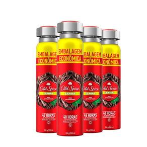 Kit Desodorante Spray Antitranspirante Old Spice Lenha 200ml - 4 Unidades