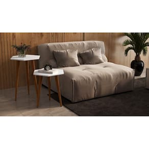 Jogo 2 mesas Sala Estilo Retrô Pés Palito, lateral e apoio cor Branco - Comprar Moveis Em Casa
