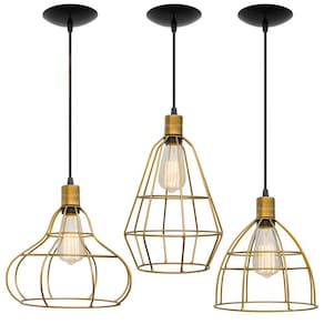 Pendente Trio Aramado Poptem Veneza E Lâmp St58 220V Dourado