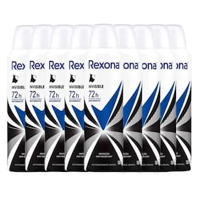 Kit Desodorante Aerosol Rexona Feminino Invisible 150ml - 9 Unidades