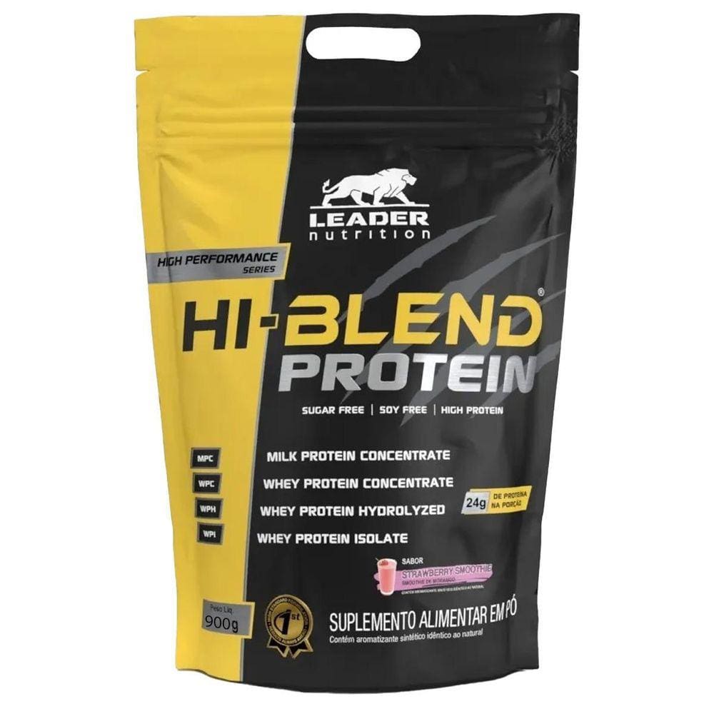 Whey Hi-Blend Leader Nutrition 900G - Morango