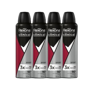 Kit Desodorante Antitranspirante Aerosol Rexona Clinical Men Sport 150ml - 4 Unidades