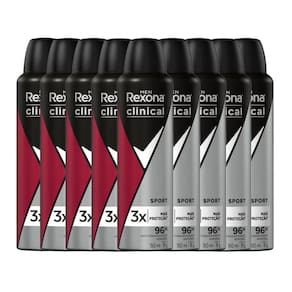 Kit Desodorante Antitranspirante Aerosol Rexona Clinical Men Sport 150ml - 9 Unidades