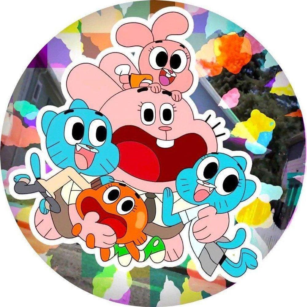 Painel Redondo 3D Sublimado O Mundo De Gumbal Frd-2824