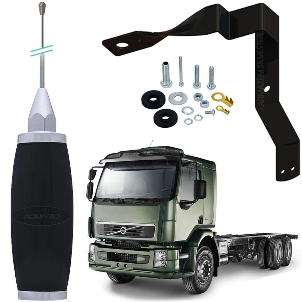 Antena Px Maria Mole Bobinada Inox 2,70m Volvo Vm Motorista Parafusos Anti-furto