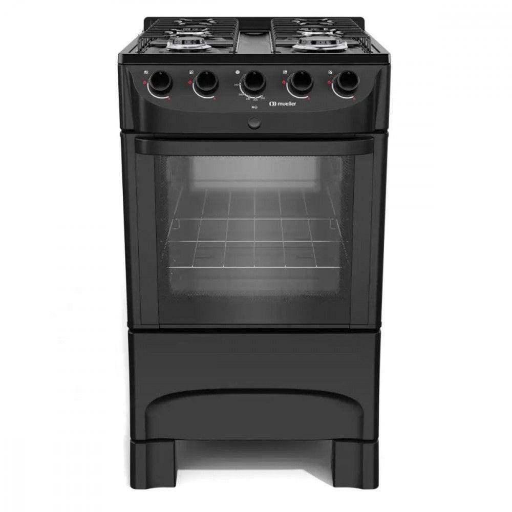 Fogão Mueller 4 Bocas Com Mesa Esmaltada Mfi4bc Preto Bivolt