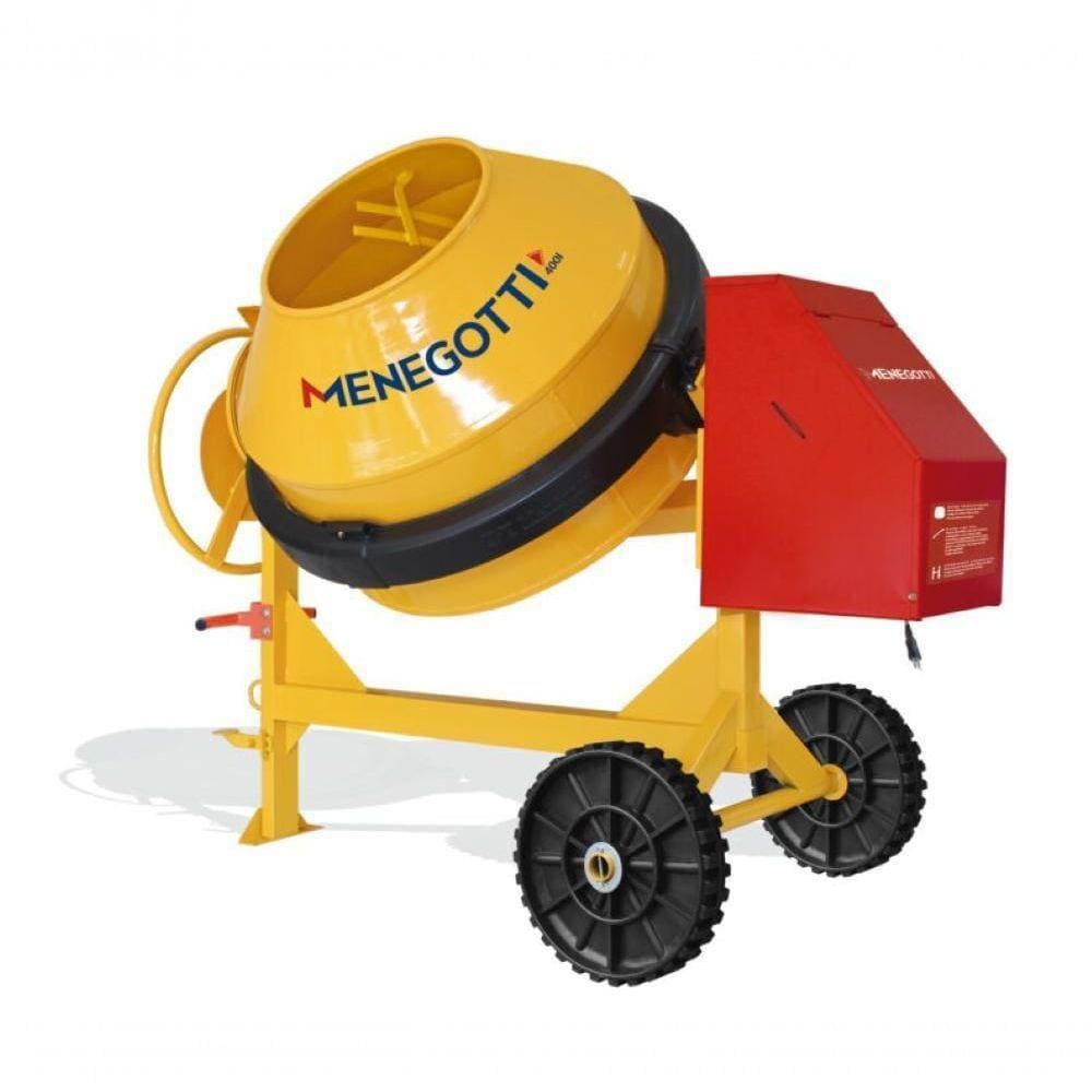 Betoneira 400l Rental Com Motor Gasolina Honda 5,5hp Gx160 Com Roda Maciça Menegotti