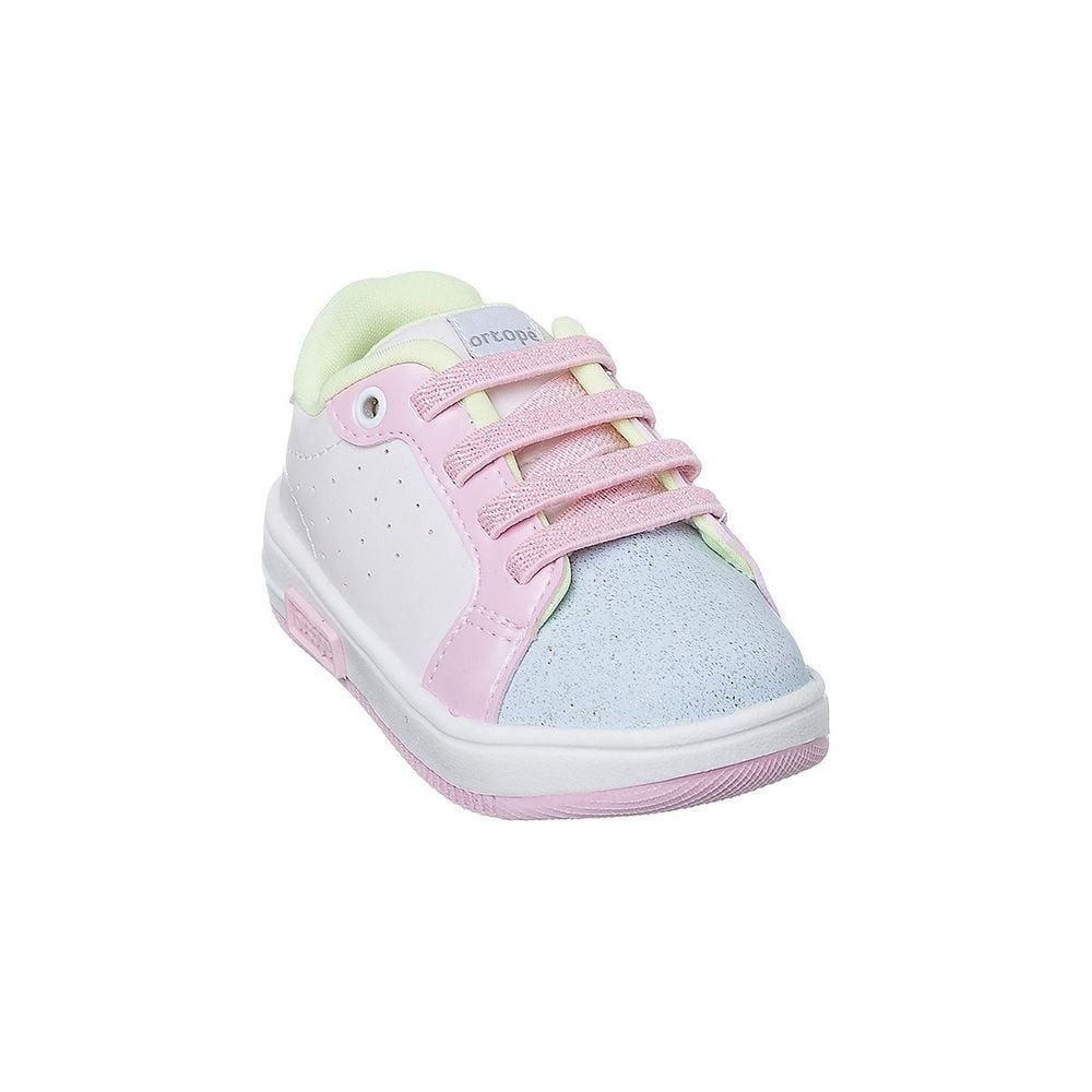 Tênis Infantil Feminino Ortopé Bliss Calce Fácil com Glitter Colorido