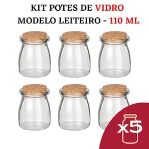 Kit Potes Temperos Condimentos Vidro Tipo Leiteira Cozinha