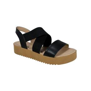 Sandália Flatform Feminina Dok Elástico Preta