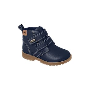 Bota Coturno Infantil Masculina Ortopé Baby Boot Couro Azul Marinho
