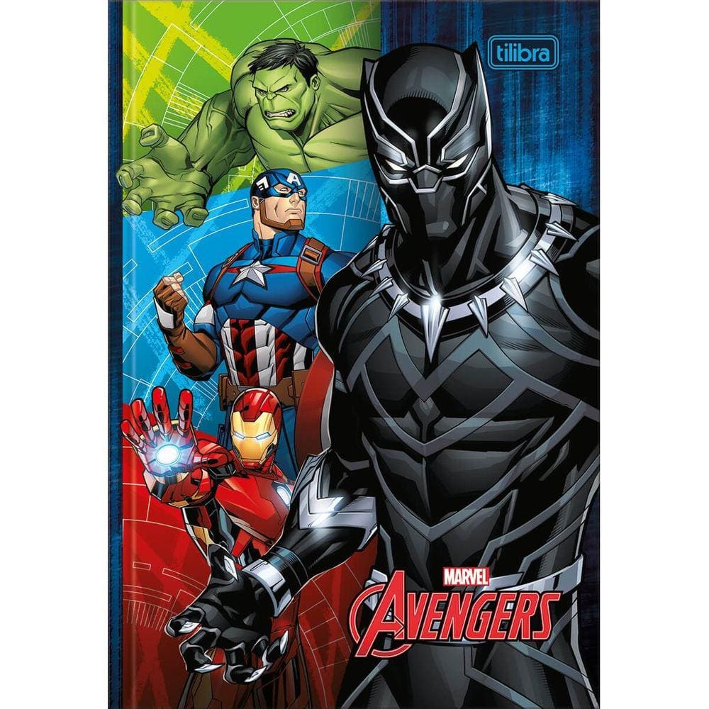 Caderno Brochura Costurado Universitário Pequeno 1/4 Avengers 48 Folhas - Tilibra