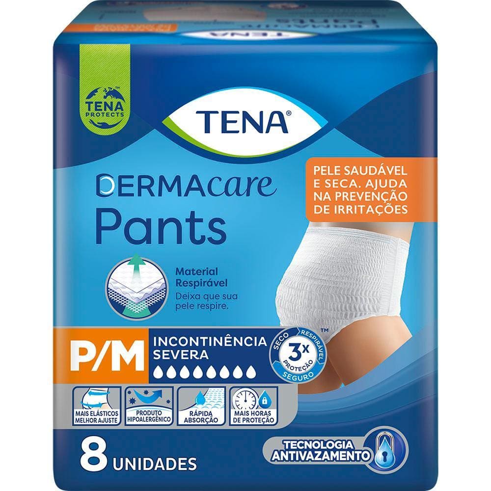 Roupa Intima Tena Dermacare Pants Ultra P/M com 8 unidades