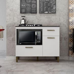 Balcão para Cooktop Ambiente Teresina Branco Fosco - Valdemóveis