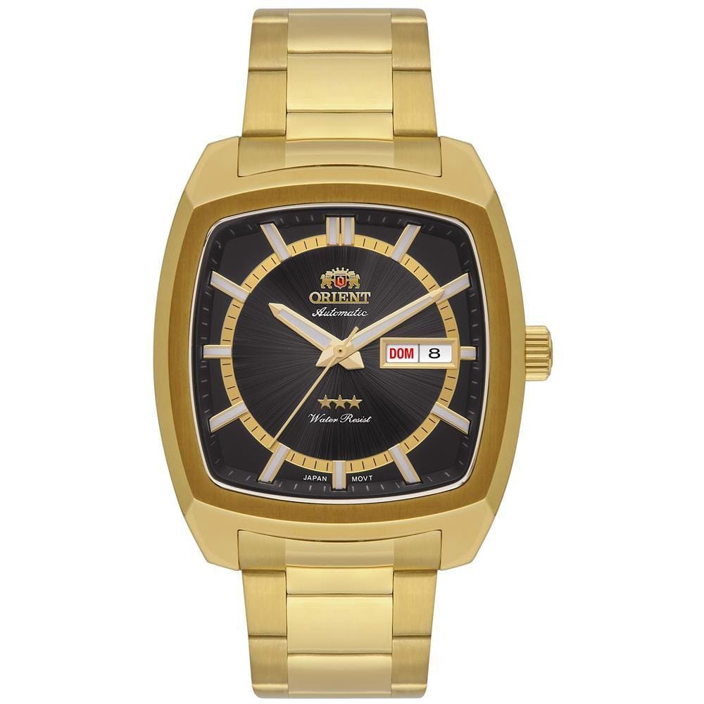 Relógio Orient Masculino Ref: F49gg031 P1kx Automático Retangular Dourado