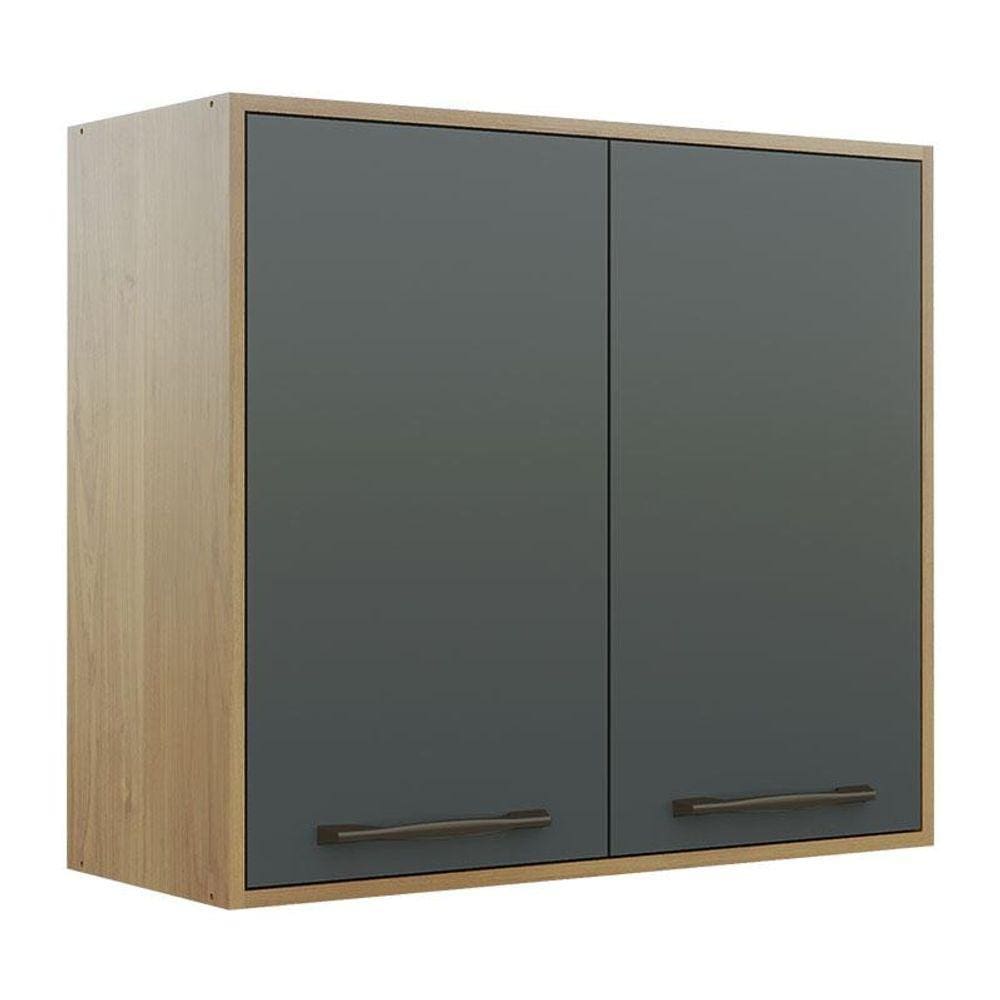 Armário Aéreo para Cozinha Áustria Cinamomo Grafite - Valdemóveis