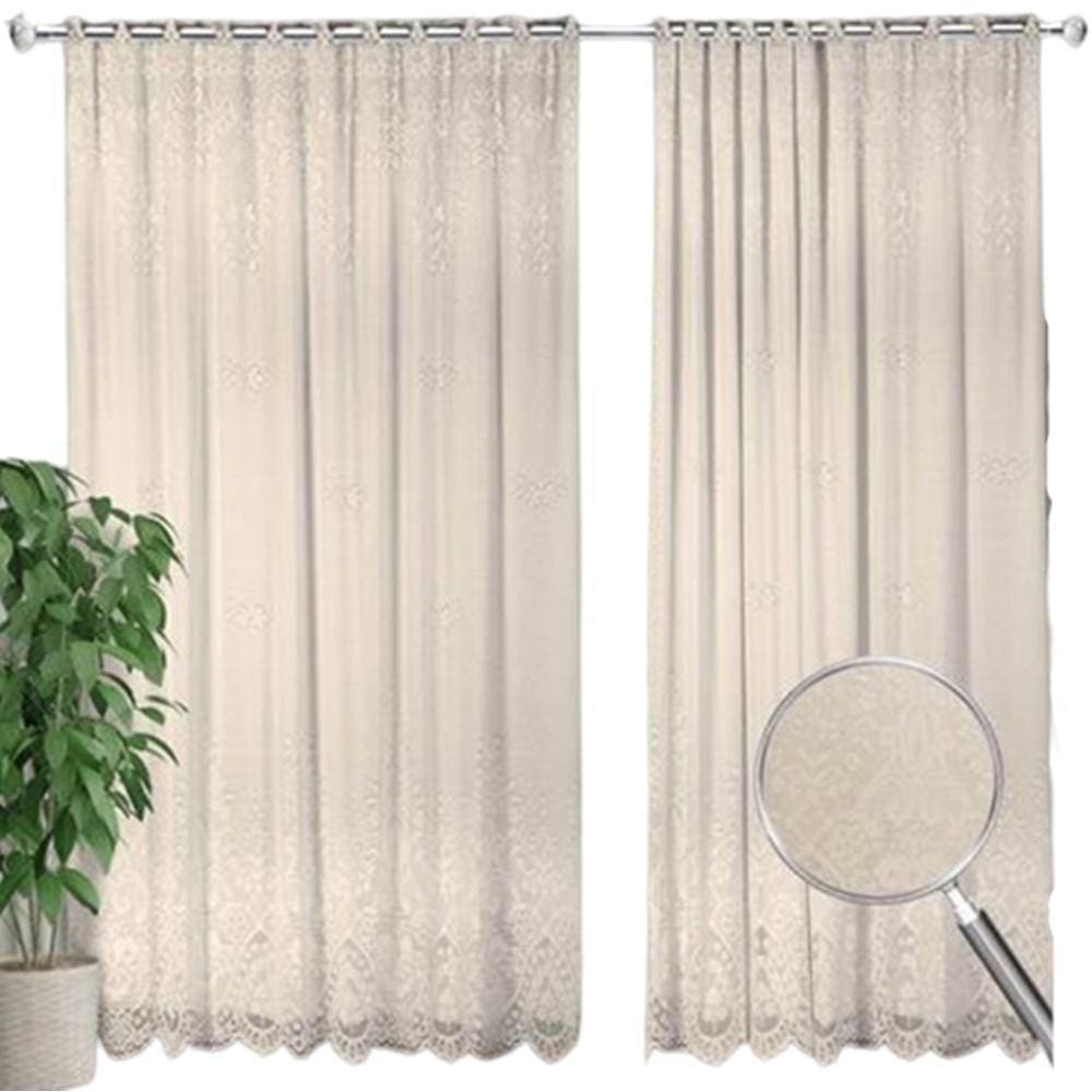 Cortina Renda Com Forro Sala Quarto 3,50Largx 2,20 Alt