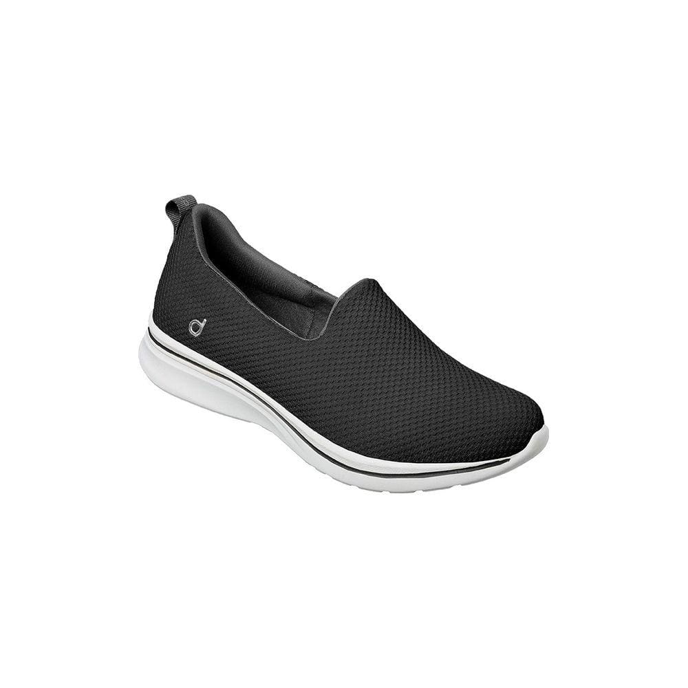 Tênis Feminino Dijean Calce Fácil Tecido com Detalhes Preto