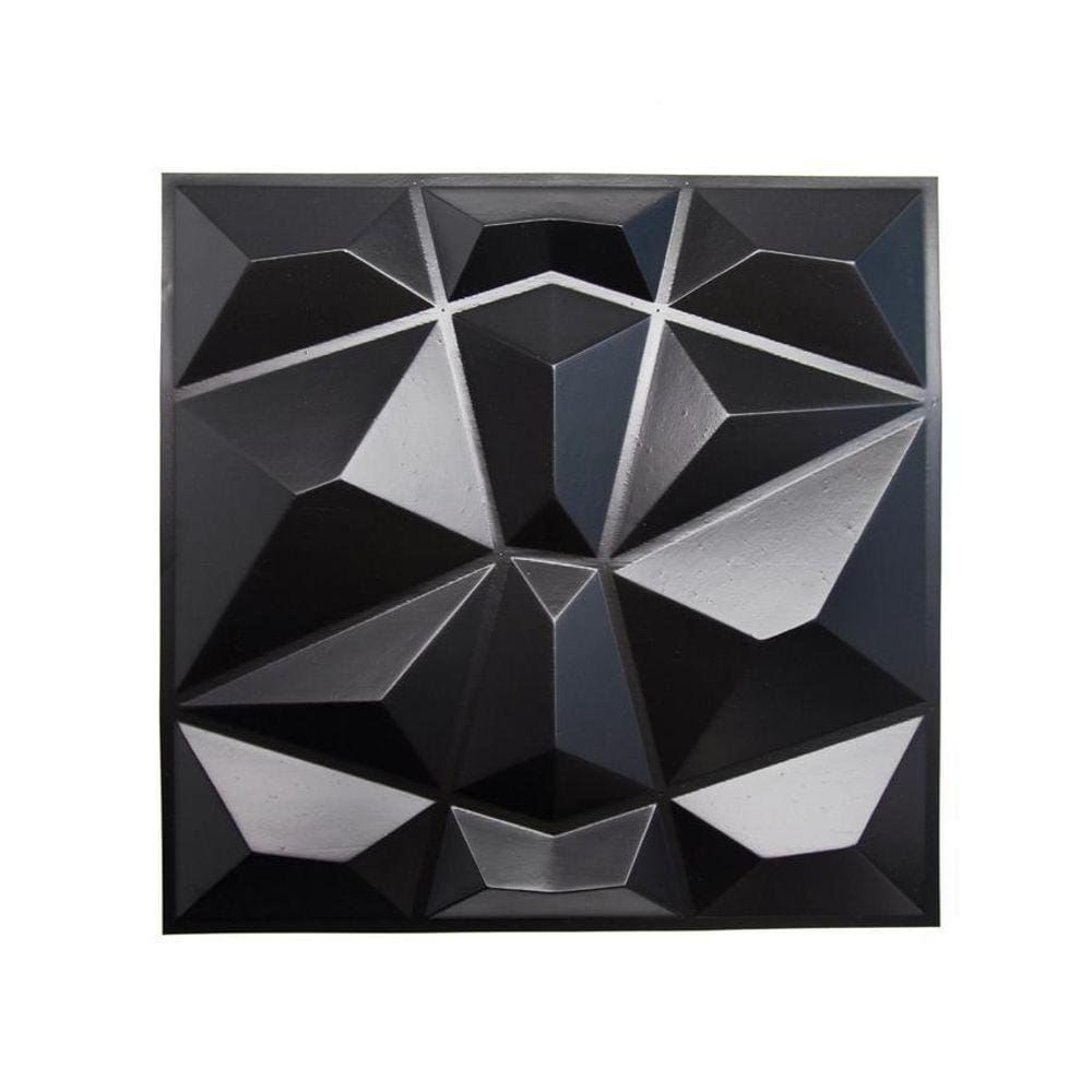 Kit 4 Placas Revestimento Parede Pvc Relevo Diamante Preto