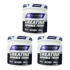 Kit 3 Creatina Advance Turbo No Flavor 300g