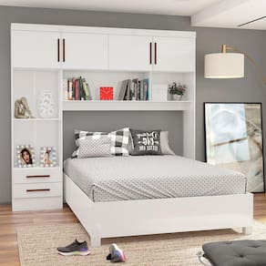 Guarda Roupa Modulado com Cama Paris 4 Portas 2 Gavetas