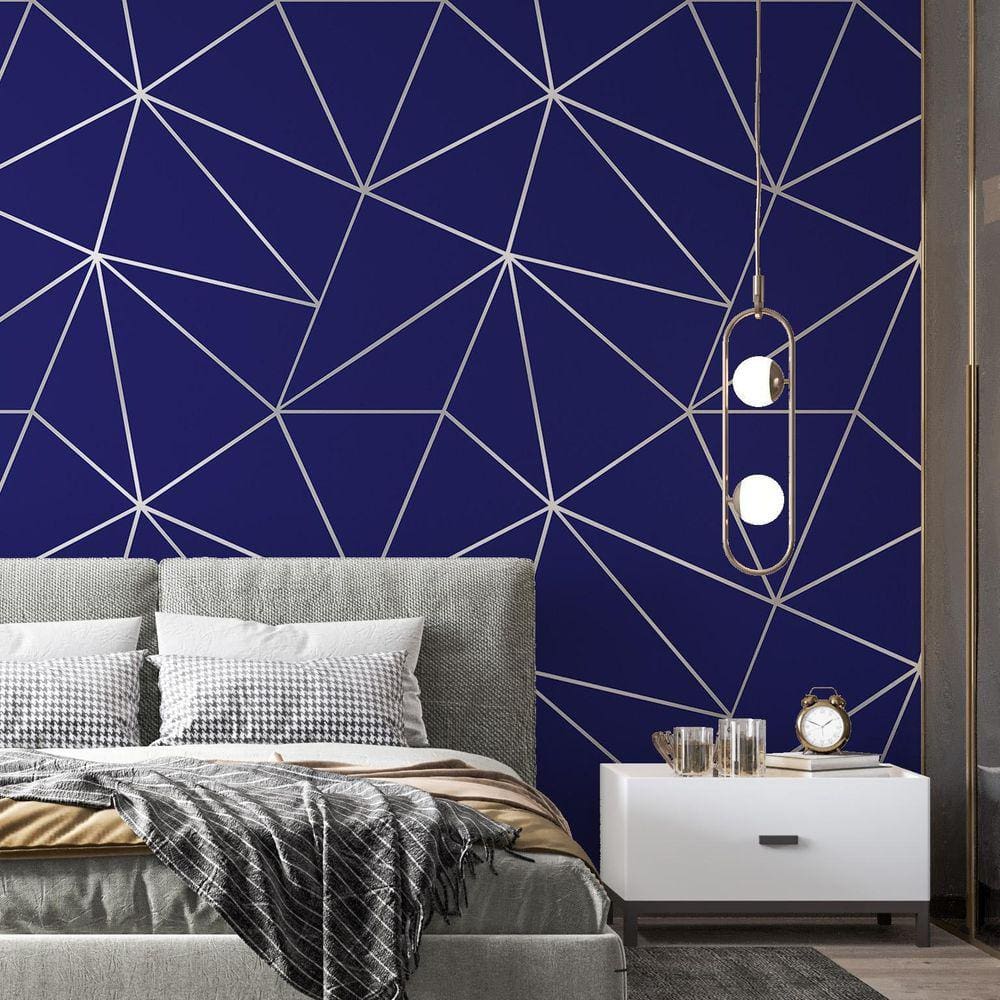 Kit 4 Rolos Papel De Parede Adesivo Zara Azul Royal 3,0M