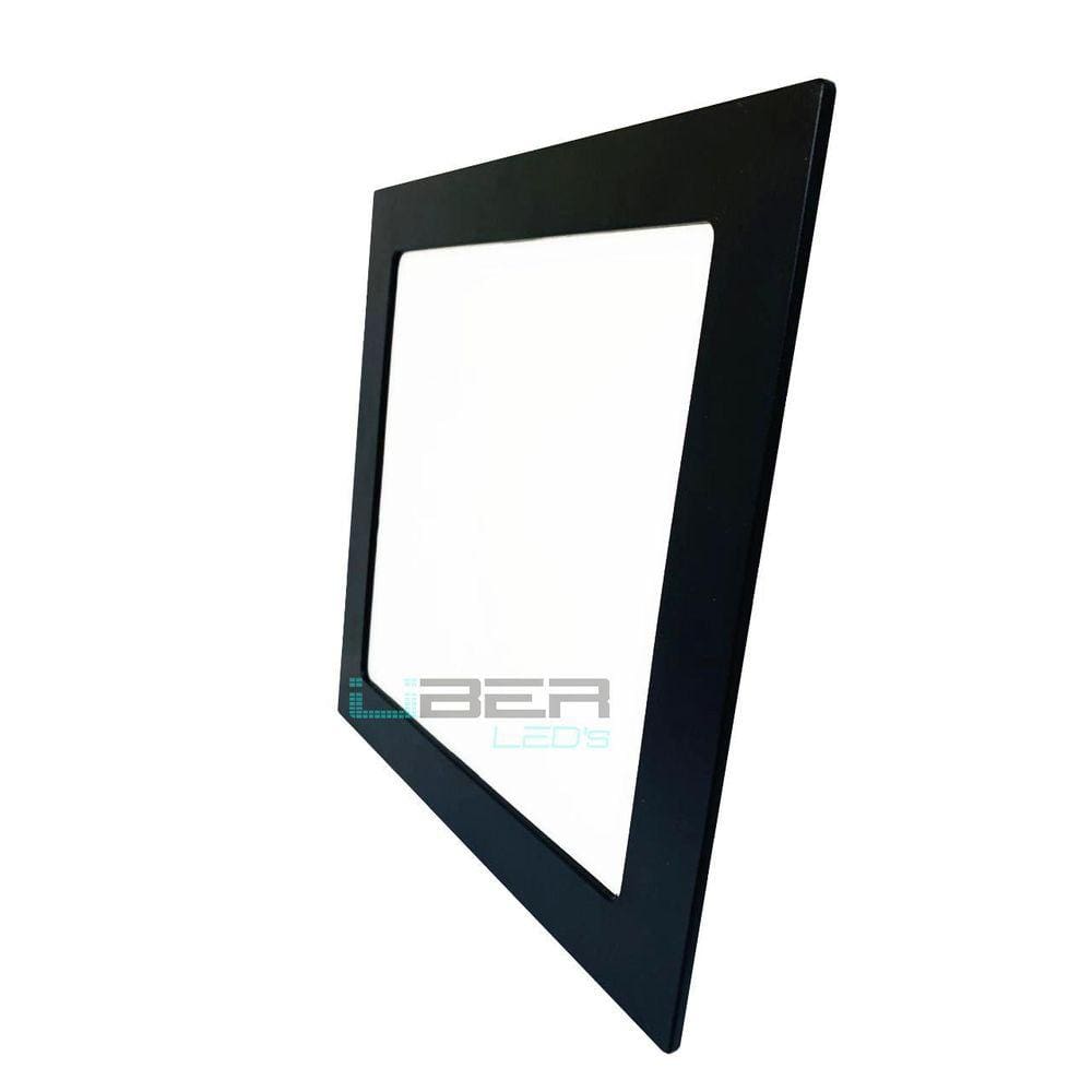 Painel Led Embutir Quadrado 24W 4000K - Preto