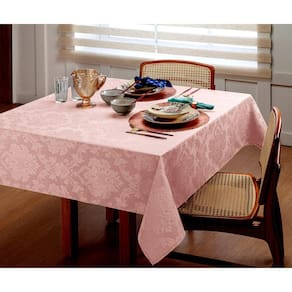 Toalha Mesa Retangular De Jacquard 2,15M X1,40M Rose
