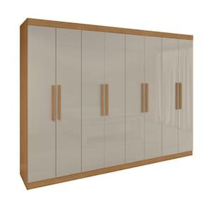 Guarda-roupa Casal Easy Slim 8 Portas Amendoa Clean/Off White