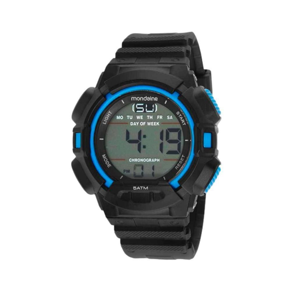 Relógio Mondaine Masculino Digital Preto E Azul 85015G0Mvnp1