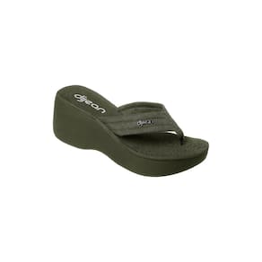 Tamanco Feminino Dijean Plataforma Verde Militar