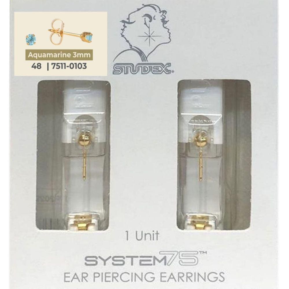 Brinco Studex System 75 Adulto Aquamarine 3Mm - 48