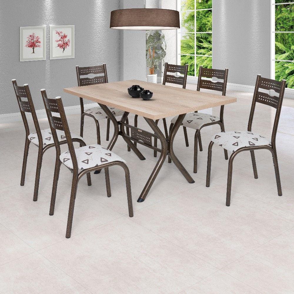 Conjunto Mesa Tampo BP TOK e 6 Cadeiras Luna Ciplafe