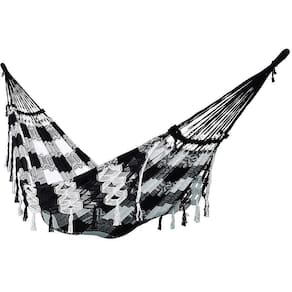 Rede De Dormir Descanso Casal King Luxo Preto Xadrez