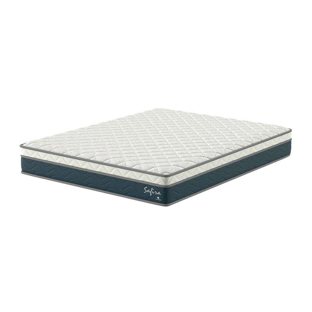 colchão king safira molas ensacadas (26x193x203) azul e branco