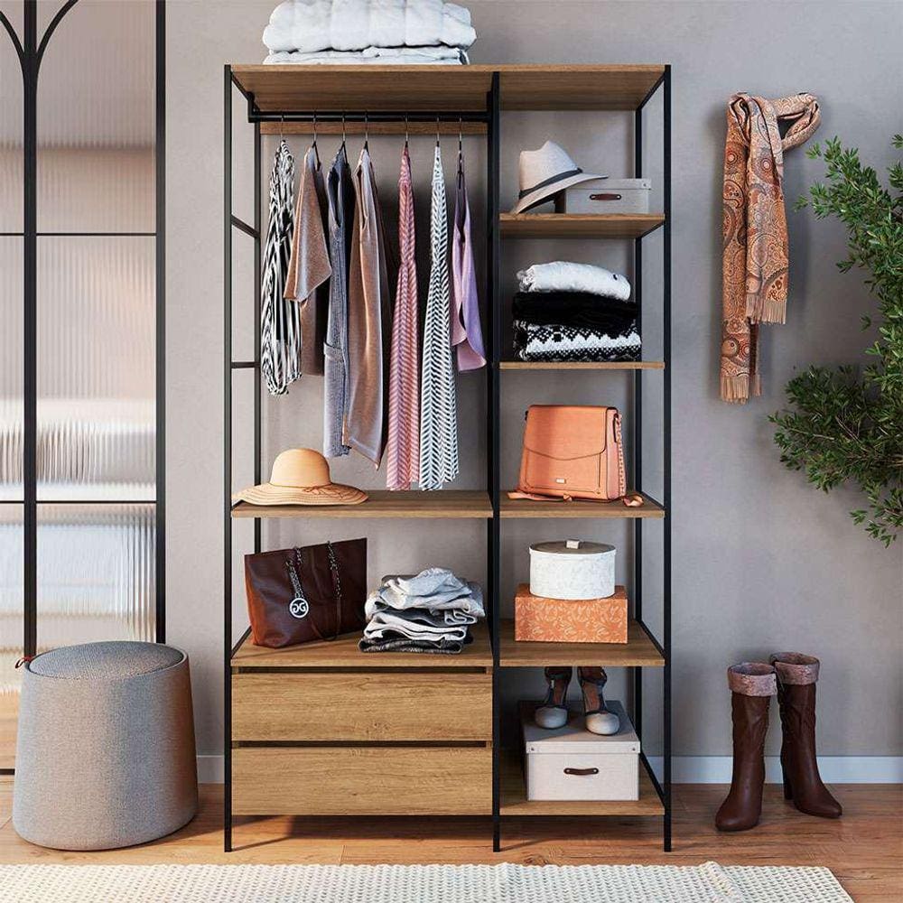 guarda-roupa closet paricel 2 gv preto e