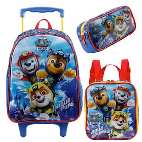 Kit Mochila com rodas Escolar Mala 16 Patrulha Canina 11760