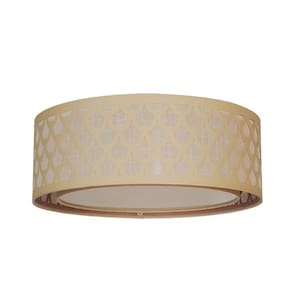 Plafon Trama Cúpula Dupla Cru 50x16cm 6179 Tom Luz Iluminação Cru
