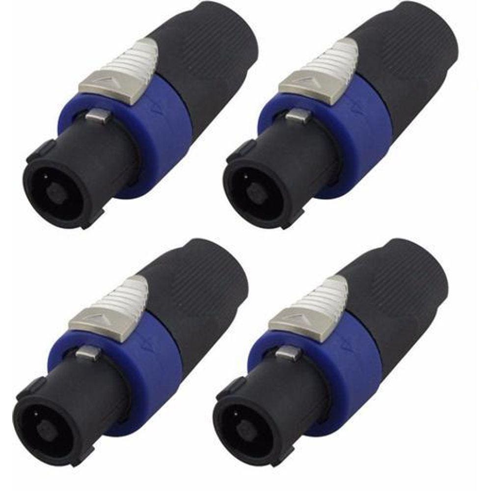 Kit 4 Conector Speakon Macho Linha 4 Vias Classe A Tipo