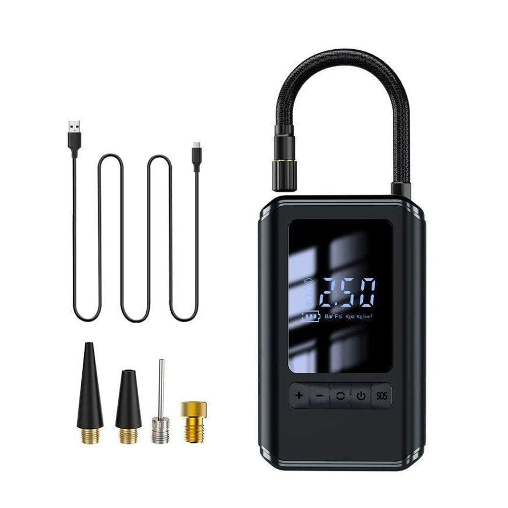 Bomba de Ar Portátil Recarregável 130PSI - Preto - 4000mAh