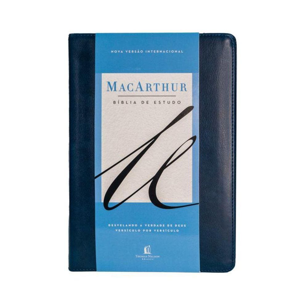 Bíblia Estudo Macarthur, Nvi, Couro Soft, Azul, Leitura