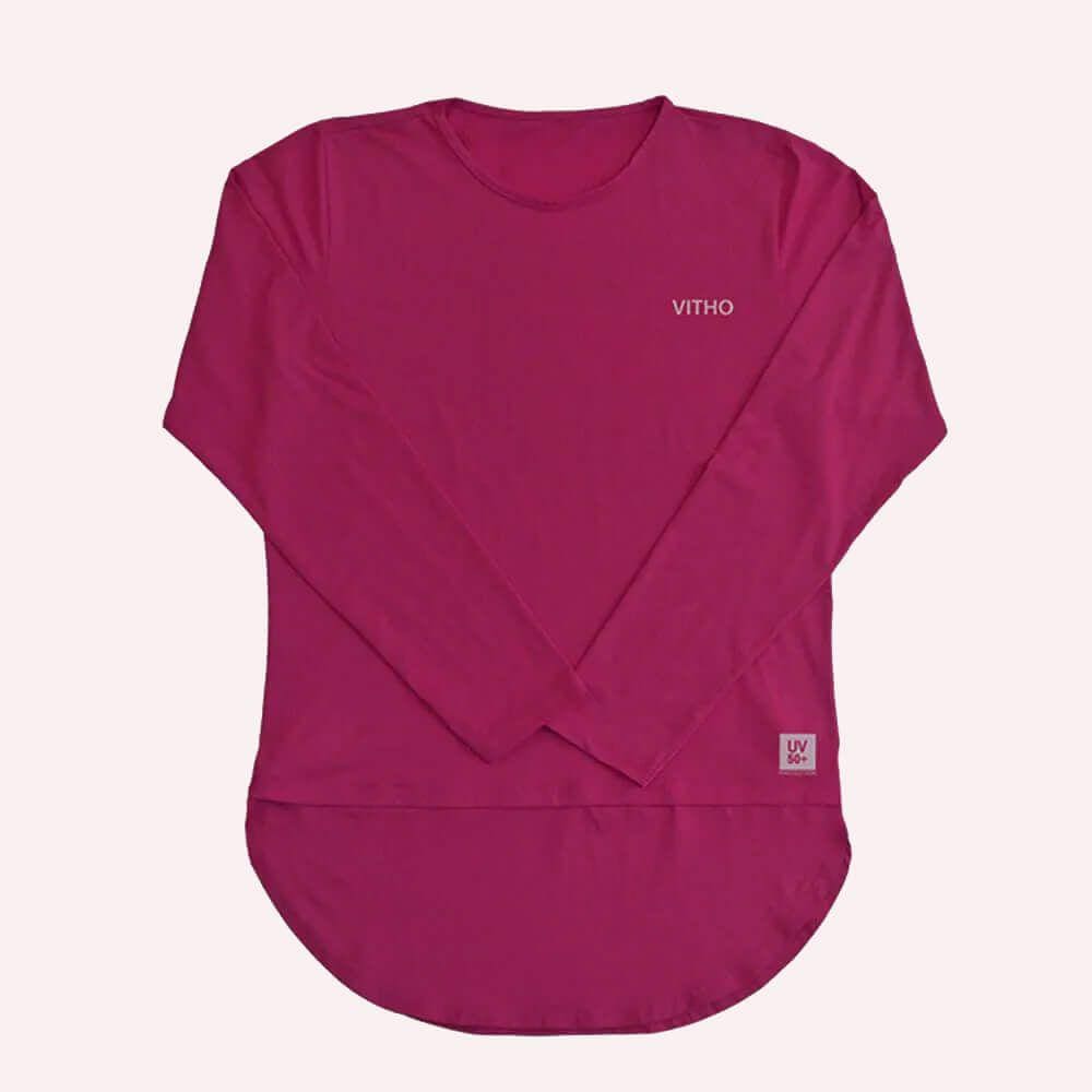 Camiseta Feminina Proteção Térmica UV Tapa Bumbum Rosa GG