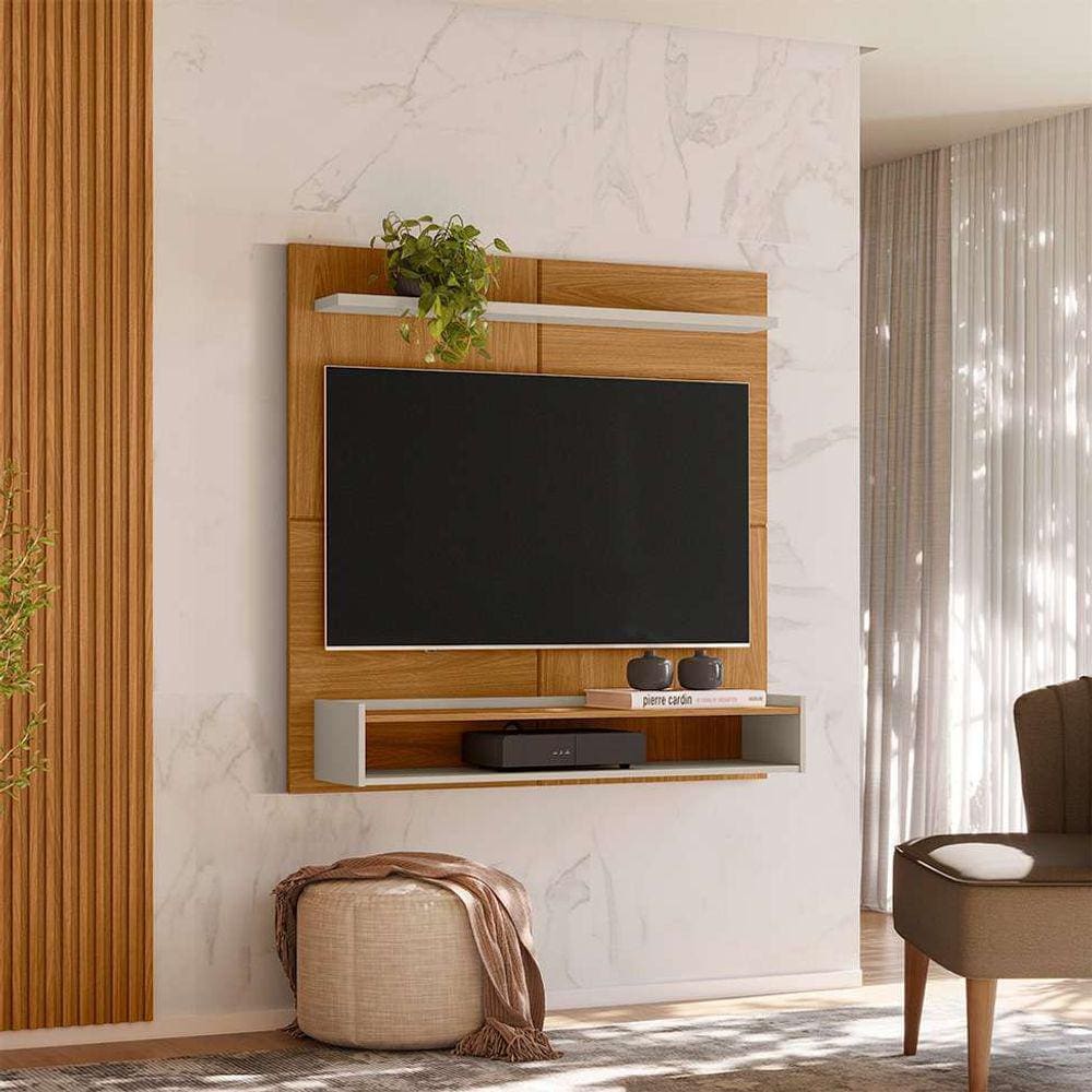painel para tv até 50 polegadas creta nature e off white