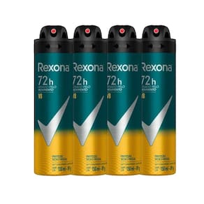 Kit Desodorante Aerosol Rexona V8 Amarelo 150ml - 4 Unidades