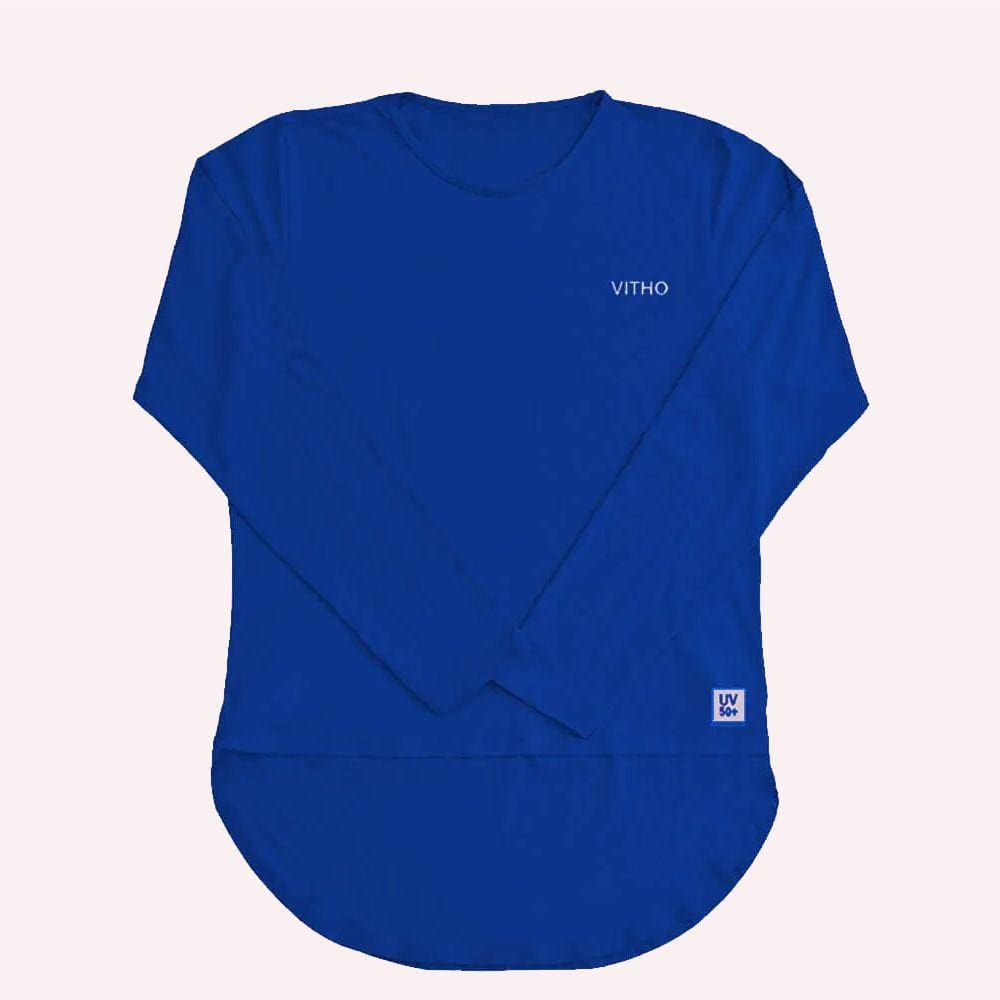 Camiseta Feminina Proteção Térmica UV Tapa Bumbum Azul P