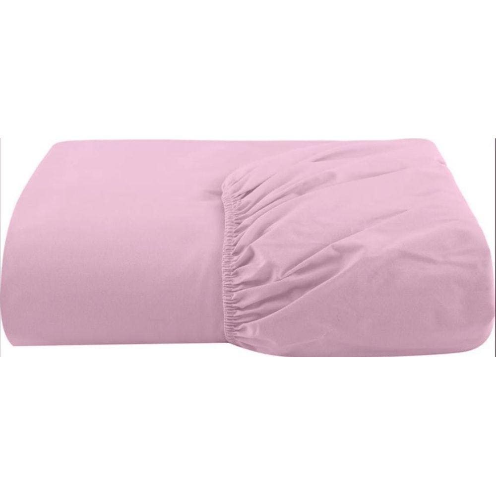 Lençol Queen Com Elástico Avulso Percal 200 Fios Rosa